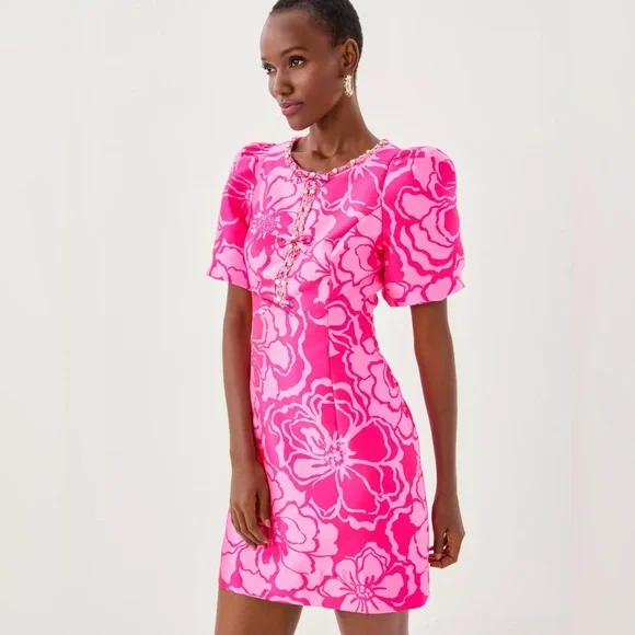 NWT Lilly Pulitzer Britnee Beaded Jacquard Shift Dress - Picture 9 of 10